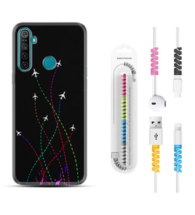 Realme 5i 5 Pro 6i 7 Pro 8 Kılıf Kablo Koruma Spiral Silikon Line Planet 1736