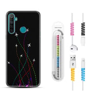 Realme 5i 5 Pro 6i 7 Pro 8 Kılıf Kablo Koruma Spiral Silikon Line Planet 1736