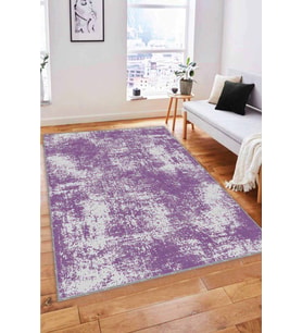 Mor Sade Desensiz Kaymaz Tabanlı Dekoratif Halı SS03 - 100 x 160 cm