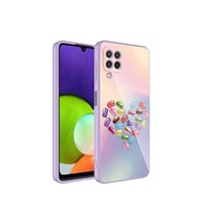 Samsung Galaxy M12 Uyumlu Kılıf Kamera Korumalı Desenli Sert Silikon Zore Epoksi Kapak (Model 1)