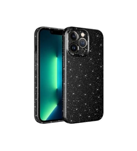 Apple iPhone 12 Pro Max Uyumlu Kılıf Kamera Korumalı Simli Lüks Zore Koton Kapak (Siyah)