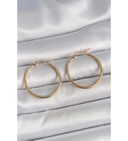 316 Çelik Gold Renk 27 mm Halka Model Kadın Küpe - TJ-BKP10508 TG-V 8990