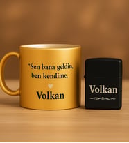 Altın Kupa Ve Çakmak Hediye Seti