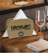 Restoran & Cafe & Barlara Özel Logolu Lüks Ahşap Peçetelik-2