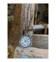Viking Runes Viking Pusulası Gümüş Kolye