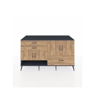 Kronos Konsol 3 Raflı 3 Çekmeceli 4 Kapaklı 176x59x99 Antrasit-Çam
