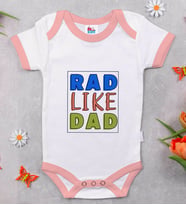 BK Kids Rad Like Dad Tasarımlı Pembe Bebek Body Zıbın-1