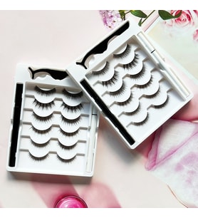 6 Çift (12 adet) Doğal Görünümlü,Yoğun Hacimli Takma Kirpik Seti+Yapıştırıcı ve Eyeliner İle Birlikte Set