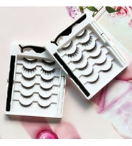 6 Çift (12 adet) Doğal Görünümlü,Yoğun Hacimli Takma Kirpik Seti+Yapıştırıcı ve Eyeliner İle Birlikte Set