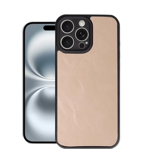 iPhone 16 Pro Max Kılıf Aras Deri Kapak - Pudra