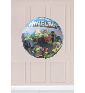 Yuvarlak Minecraft Tema Folyo Balon