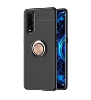 Oppo Find X2 Kılıf Range Yüzüklü Silikon - Siyah-gold