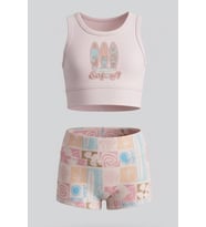 Kız Çocuk 2'li Mayo Takımı-Crop Üst ve Slip Şortlu 2-12 Yaş 12704IS MODANINO