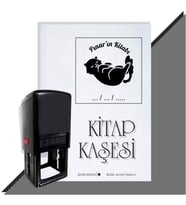 Kişiye Özel  Sevimli Kedi 2 Tarihli Kitap Kaşesi (Siyah)