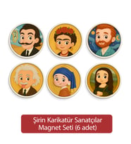 Efsane Sanatçıların Karikatür Magnet Seti - Dünyaca ünlü sanatçıların karikatür tarzındaki magnet seti.(6'lı)