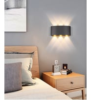 Uranüs 10 Watt Gün Işığı Ledli 6 Renk Seçenekli Dekoratif Işık Süzmeli İç ve Dış Mekan Bahçe Balkon Teras Veranda Apliği Modern Duvar Aplik (Siyah)
