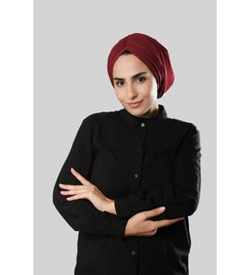 Bordo Drapeli Salaş Tesettür Bone Sandy Büzgülü 2315_16