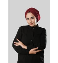 Bordo Drapeli Salaş Tesettür Bone Sandy Büzgülü 2315_16