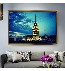 Altın Çerçeveli dekoratif tablo l881 (Gold)