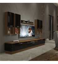 Decoraktiv Trendstyle 8DA Mdf Tv Ünitesi Tv Sehpası - Ceviz Siyah (Siyah - Ceviz)