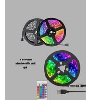 Dekoratif RGB Smart Şerit LED 5 Metre TV Arkası Işıklı