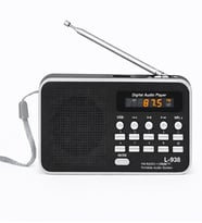 Ultratekno L-938 Şarjlı Taşınabilir FM Radyo  Dijital Ekranlı  USB/TF/SD/AUX Destekli  BL-5C Bataryalı Cep Radyosu