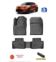 Rizline Toyota C-HR 2023 Sonrası Uyumlu 3D Havuzlu Paspas ASMA KOKU VE NUMARATÖR HEDİYELİ