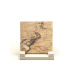 Eskiz çizim (Leonardo Da Vinci) Baskılı Taş Masaüstlük 10X10