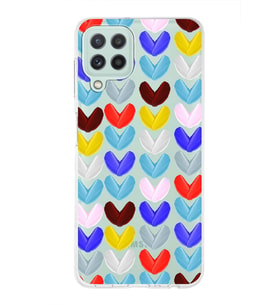 PrintiFy Samsung Galaxy M22 ile Uyumlu 1mm Slim Fit Water Color 1 Baskılı Şeffaf  Kılıf