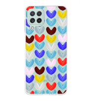 PrintiFy Samsung Galaxy M22 ile Uyumlu 1mm Slim Fit Water Color 1 Baskılı Şeffaf  Kılıf