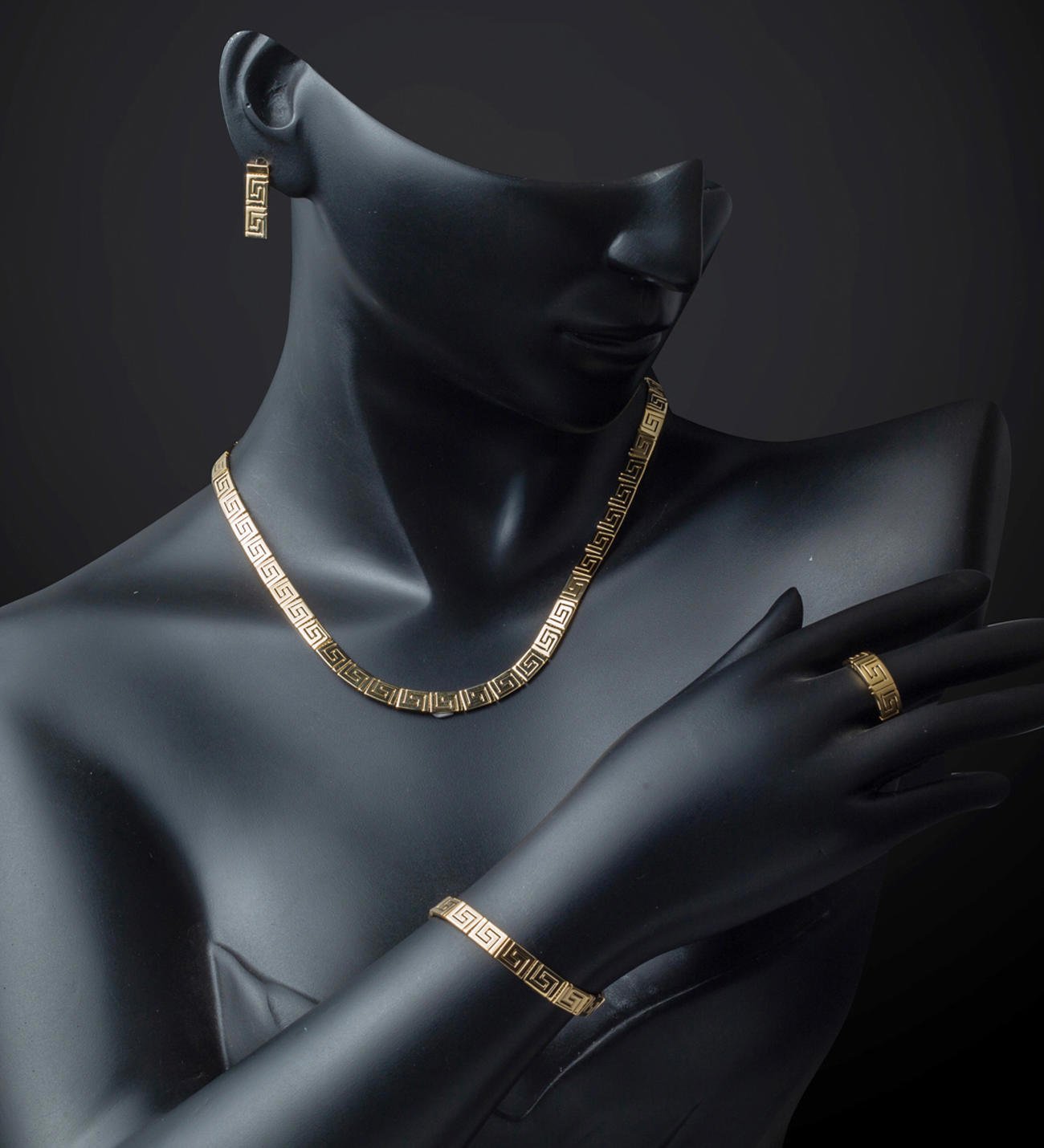 Versace 14 Ayar Taşsız Altın Düğün Takı Seti