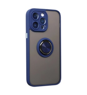 İphone 14 Pro Kılıf Montreal Yüzüklü  Kapak - Lacivert
