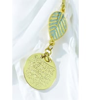 Pastel Mint Yeşili Yapral Metal Ayetel Kürsi Araba Dikiz Ayna Süsü, Gold Renkli
