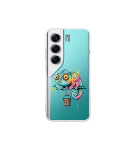 Tecno Camon 40 Pro ile Uyumlu Splash Bukalemun Tasarımlı Şeffaf Silikon Kılıf