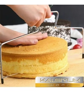 Pratik Pasta Kek Kesme Teli İkili Pasta Dilimleyici Testere Telli Pasta Bıçak Doğrayıcı Telli