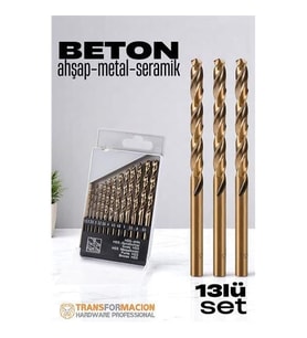 Modacar Beton Matkap Ucu Seti- Çelik Beton Metal Ahşap Matkap 13 lü SET