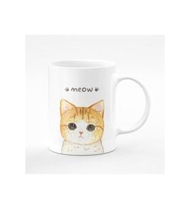 Meow Kedi Baskılı Kupa Bardak