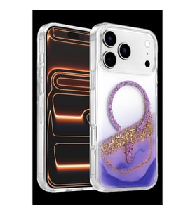 Onegif Apple İphone 17 Pro Max Lotus Simli Magsafe Kapak - Mor