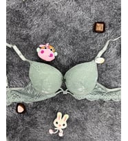 Push-up Dantelli Önü Taşlı Aksesuar Detaylı Günlük/Fantezi Sütyen (Renksiz)