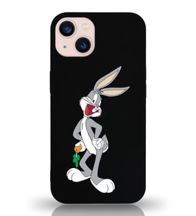 Apple iPhone 13 Uyumlu Lansman Kılıf Bugs Bunny Tasarımlı Altı Kapalı İçi Kadife Kaplı  Kapak (Şeffaf)