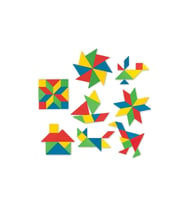 Kutu Oyunları 03698 Dede, Tangram 28 Parça Yapboz Eyitiçi Oyuncak Oyun