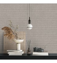 MUSE Koleksiyonu 25102-3 Kum Beji Dokulu Silinebilir Nonwoven Vinil Duvar Kağıdı
