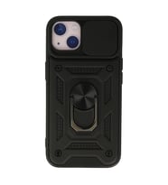 iPhone 13 Kılıf Pars Lens Yüzüklü Silikon - Siyah