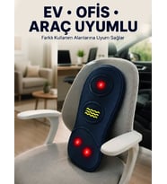 Isıtmalı Bel Masaj Minderi Ev Ofis Araç Uyumlu Titreşimli Destek