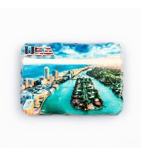 ABD Miami Temalı Kırık Magnet (Karışık)