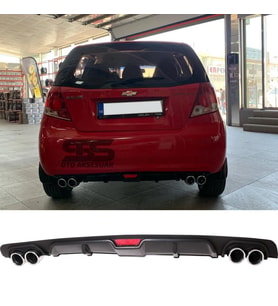 Chevrolet Kalos Difüzör Arka Tampon Eki 4 Egzoz Çıkışlı Siyah