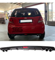 Chevrolet Kalos Difüzör Arka Tampon Eki 4 Egzoz Çıkışlı Siyah