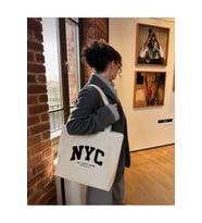 Le Vion NYC - Baskı Bez Çanta 38x42 cm 170 Gr Kanvas Omuz Çantası Kadın Alışveriş Çantası