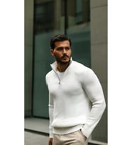 Erkek Balıkçı Zip Yaka Uzun Kollu Triko