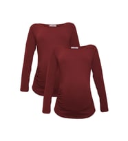 LuvmaBelly MYRA2303_2303 Hamile tshirt seti (Kırmızı)